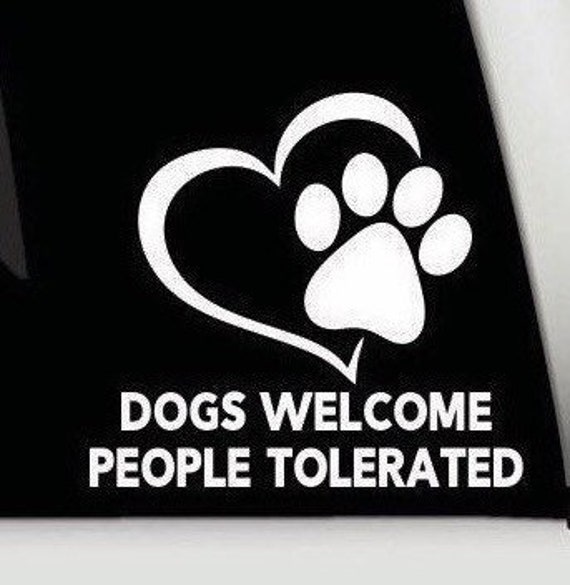 Hunde Willkomene Menschen Toleriert Aufkleber Lustiger Autoaufkleber Auto- Aufkleber Laptop Aufkleber Lustig Auto Aufkleber Hunde Willkommen Vinyl- Aufkleber - .de