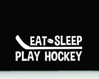 Hockey Car Decal | Hockey Vinyl Sticker | Love Hockey Bumper Sticker | Hockey Bumper Sticker | Hockey Car Sticker | Hockey Vinyl Decal