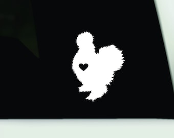 Silkie Chicken vinyl decal | Chicken silkie car truck window decal sticker | Chicken laptop sticker | Chicken love heart sticker