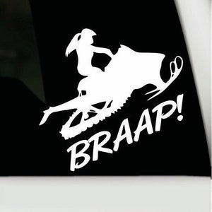 Decalcomania per slitta Braap / Adesivo in vinile Braap / Decalcomania in vinile per motoslitta da donna / Adesivo in vinile per finestrino di camion e auto con motoslitta da donna