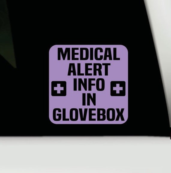Medical Alert Info Car Decal Medical Alert Bumper Sticker | Etsy