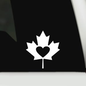 カナダハートメープルリーフビニールデカール｜カナダメープルリーフビニールデカールステッカー｜メープルリーフバンパーステッカー