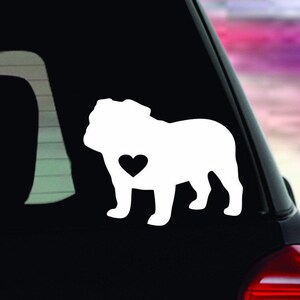 Bulldogge Autoaufkleber | Mops Sticker | Mops Autoaufkleber | Mops Laptop Aufkleber | Herz Aufkleber | Bulldogge Laptop Aufkleber