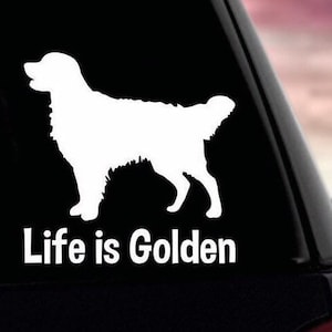 Golden retriever car truck sticker | Golden retriever bumper sticker Golden retriever car sticker | Golden Retriever decal | Life is Golden