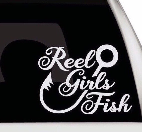 Girls Fishing Car Sticker Reel Girls Fish Vinyl Decal Reel Girls