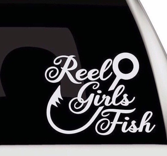 Girls Fishing Car Sticker Reel Girls Fish Vinyl Decal Reel Girls