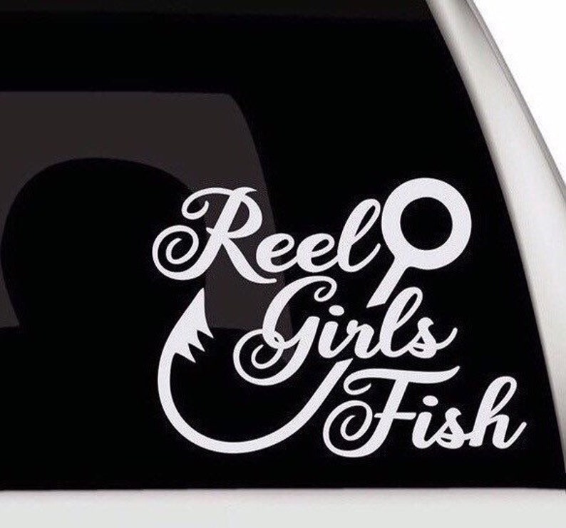 Girls Fishing Car Sticker Reel Girls Fish Vinyl Decal Reel Etsy
