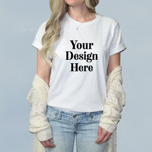 Bella Canvas Mockup | Bella Canvas 3001 Witte Mockup | Bella Canvas Shirt Mockup | Model Mockup | Witte T-Shirt Mockup | Boho Mockup