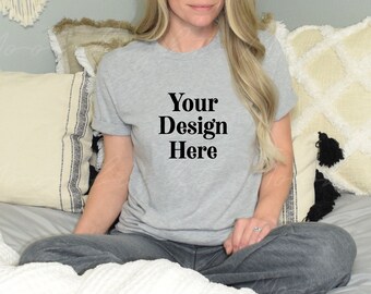 Bella Canvas 3001 Athletic Heather T-Shirt Mockup (Digital Download)