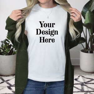 Bella Canvas Mockup | Bella Canvas 3001 Witte Mockup | Bella Canvas Shirt Mockup | Model Mockup | Witte T-Shirt Mockup | Boho Mockup