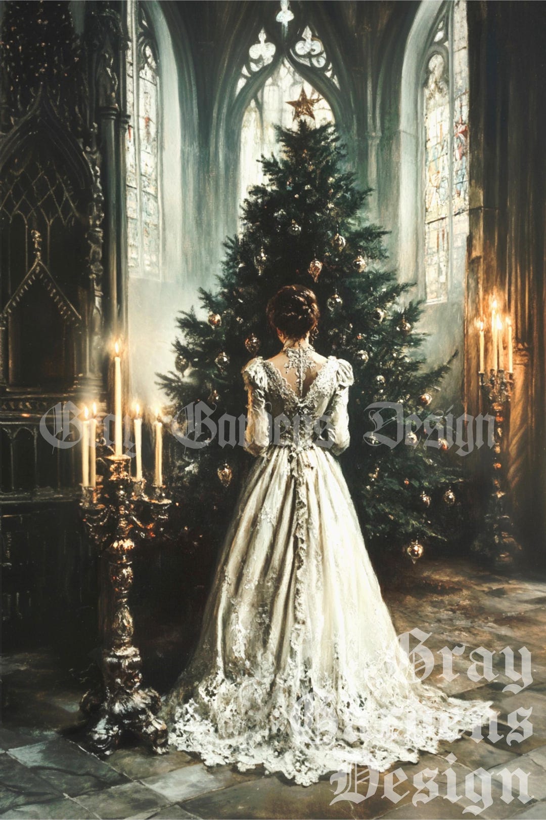 Victorian Gothic Christmas Decoupage Paper for Furniture by Gray ...