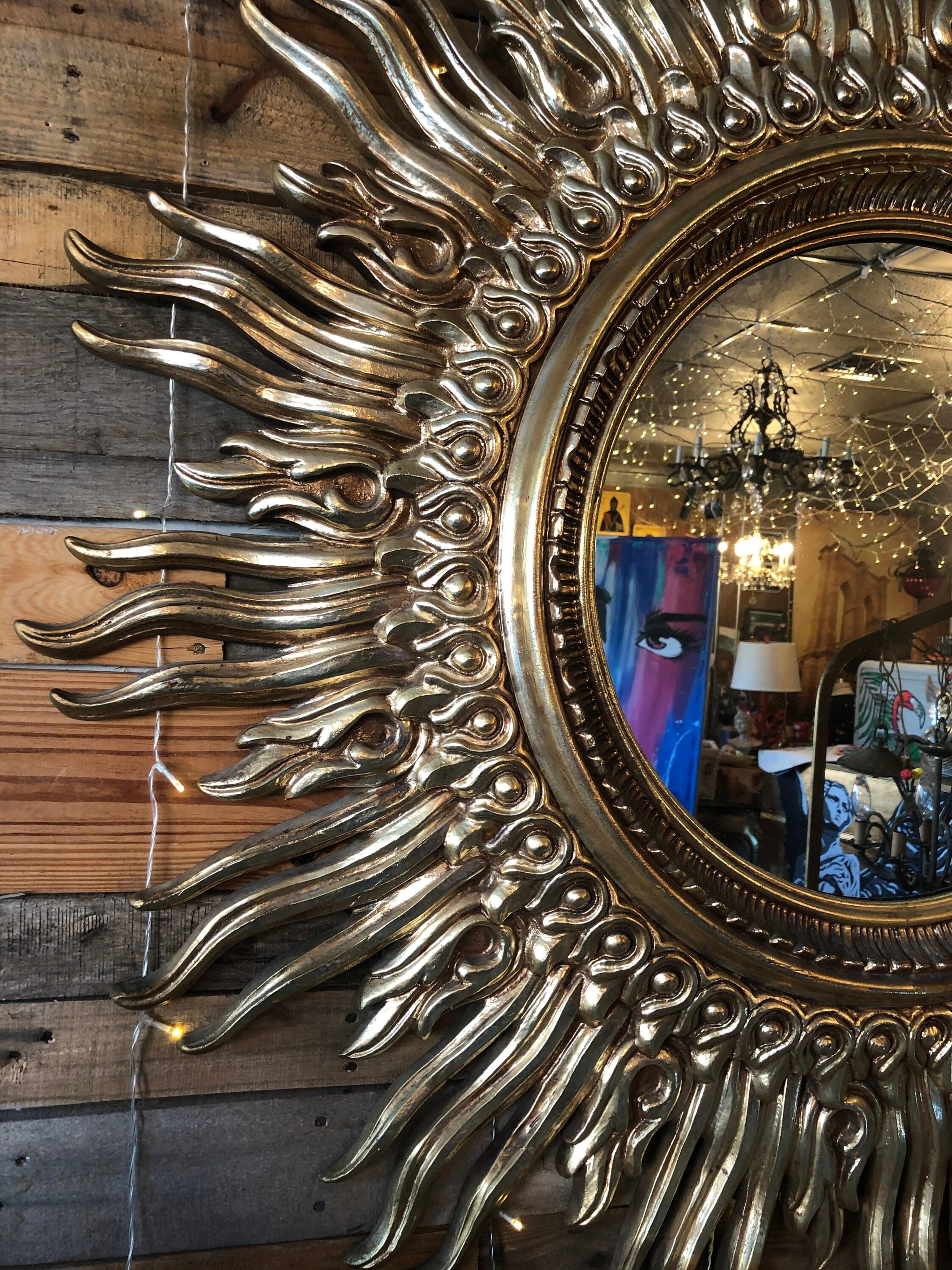 Mid Century Syroco Sunburst Mirror Etsy