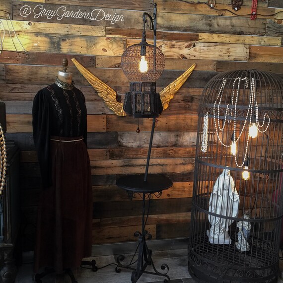 Victorian Upcycled Birdcage Floor Lamp