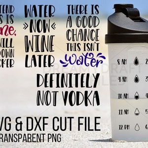 Water tracker SVG Bundle | water bottle svg - funny bottle svg - water tracker file - water cut file | DXF PNG | Cricut silhouette cut file