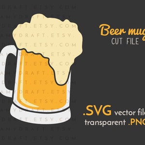 Beer mug SVG cut file | beer svg - beer glass svg - drink svg - beer clip art | SVG PNG | Cricut or silhouette cutting machine