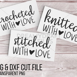 Mit Liebe SVG Datei schneiden gestrickt | Gestrickte Svg - genähte Svg - gehäkelt Svg - Etikett Svg - gemacht mit Liebe Svg crafty Svg | Cricut Kontur