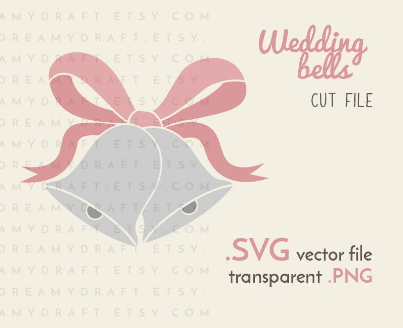 Download Wedding Bells Cut File Silver Bell Bow Engagement Etsy
