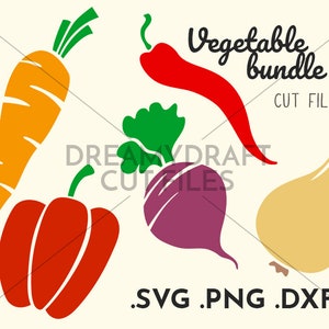 Vegetable svg cut file bundle | cooking svg - carrot svg - beet svg - bell pepper svg - onion svg | SVG PNG DXF | Cricut silhouette
