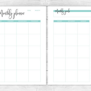 Printable A5 Daily Weekly Monthly Planner Calendar - Planner Refills ...