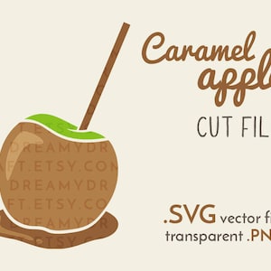 Mela di caramella SVG file di taglio | Candy apple svg - halloween svg - caramella svg - dessert svg | PNG IN FORMATO SVG | Macchina di taglio Cricut o sagoma