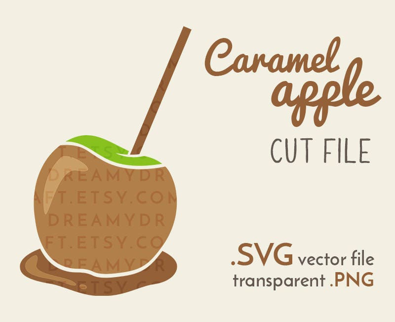 Caramel apple SVG cut file candy apple svg halloween svg Etsy