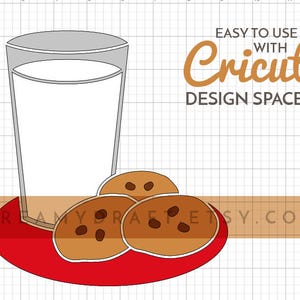 Milk and cookies SVG cut file Holiday season svg dessert svg Christmas svg milk svg Cricut or silhouette cutting machine image 2