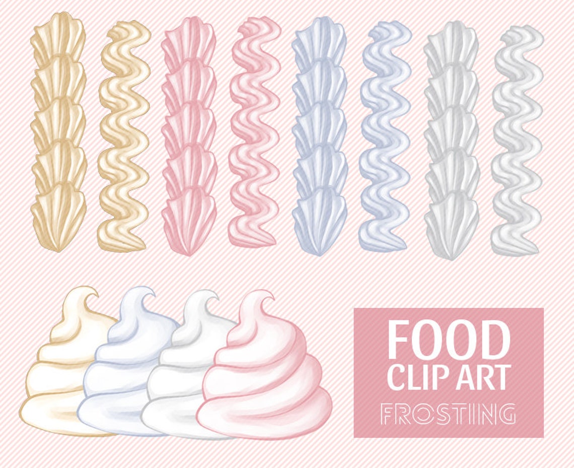 Frosting Clip Art Icing Whipped Cream Cake Topping Etsy
