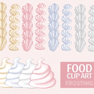 ClipArt di glassa Glassa - panna montata - torta - guarnizione Illustrazione digitale stampabile