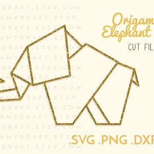 Geometrische olifant SVG bestand knippen | Origami svg - minimalisme svg - eenvoudige dierlijke svg - geometrische svg | SVG png dxf | Cricut of silhouet