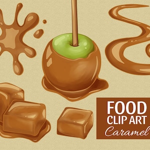 Caramel clip art | Candy - sauce - sweets - toffee - apple | Printable Digital File