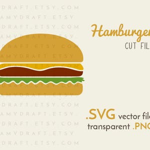 Hamburger SVG cut file | grill svg - fast food svg - burger clip art | SVG - vector - PNG | Cricut or silhouette cutting machine