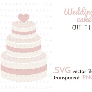 Gâteau de mariage svg coupe fichier | mariage svg - gâteau à plusieurs niveaux svg - gâteau à la crème svg - mariée svg - clipart de mariage | PNG SVG | Silhouette Cricut
