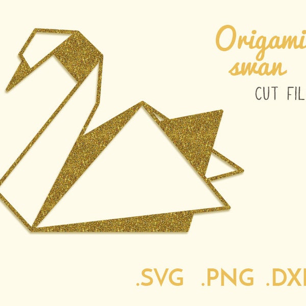 Cygne géométrique SVG coupe fichier | Origami svg - minimalisme svg - animal svg - géométrique svg | dxf png svg | Cricut ou silhouette