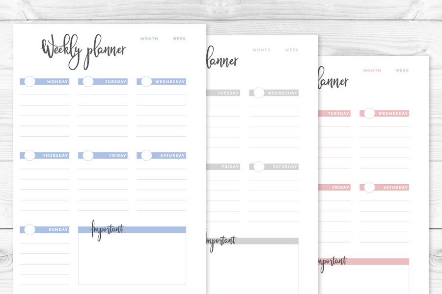 Printable A5 Daily Weekly Monthly Planner Calendar Planner | Etsy