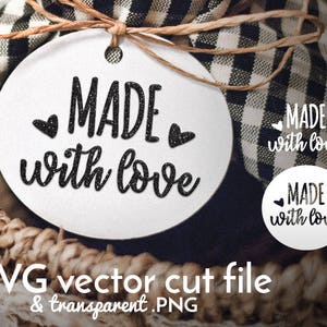 Hergestellt mit Liebe SVG geschnitten Datei | handgefertigt mit Liebe Svg - Geschenkanhänger - Produkt-Tag-Design - Label Svg | Cricut Silhouette Schneidemaschine