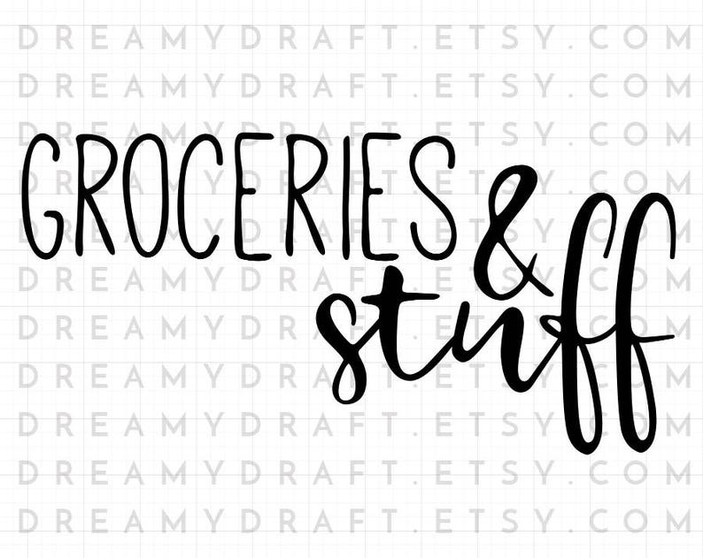 Download Groceries and stuff SVG cut file grocery bag svg tote bag ...