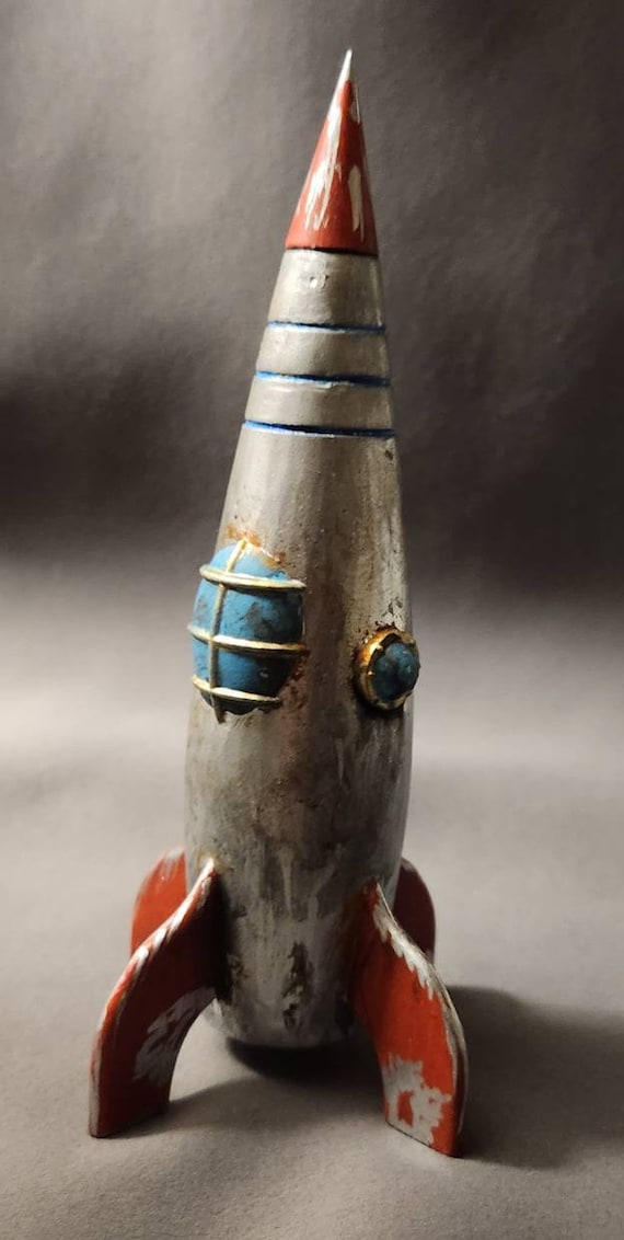 3D Print - Retro Rocket 7" - Kit or Hand painted and finished