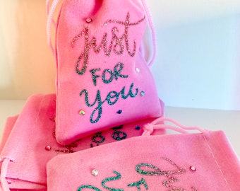 Just for you pink glittery gift bag