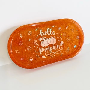Hello Pumpkin! cute halloween resin trinket tray