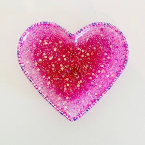 Pretty in Pink barbie glitter Diamanté resin trinket tray