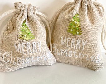 Mini Christmas canvas decorated bag