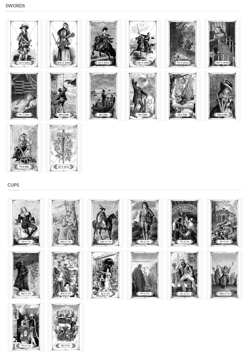 Victorian Tarot. Vintage Tarot Cards Deck. 80 cards Etsy
