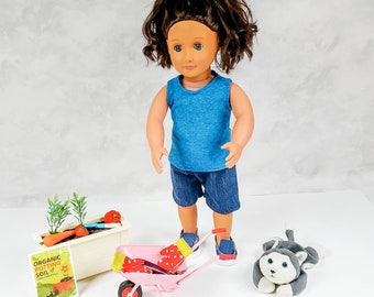18 inch Doll Shirt, 18 inch Doll Shorts, Doll Tank Top, Doll Clothes, 18 inch Doll Clothes, 18 inch Doll Outfits