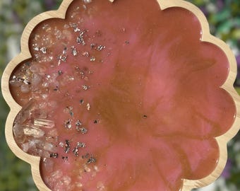 Pink Clear Quartz Resin Tray