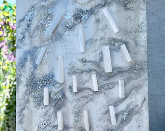 Large Selenite Resin Art