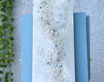Moonstone & Clear Quartz Resin Art