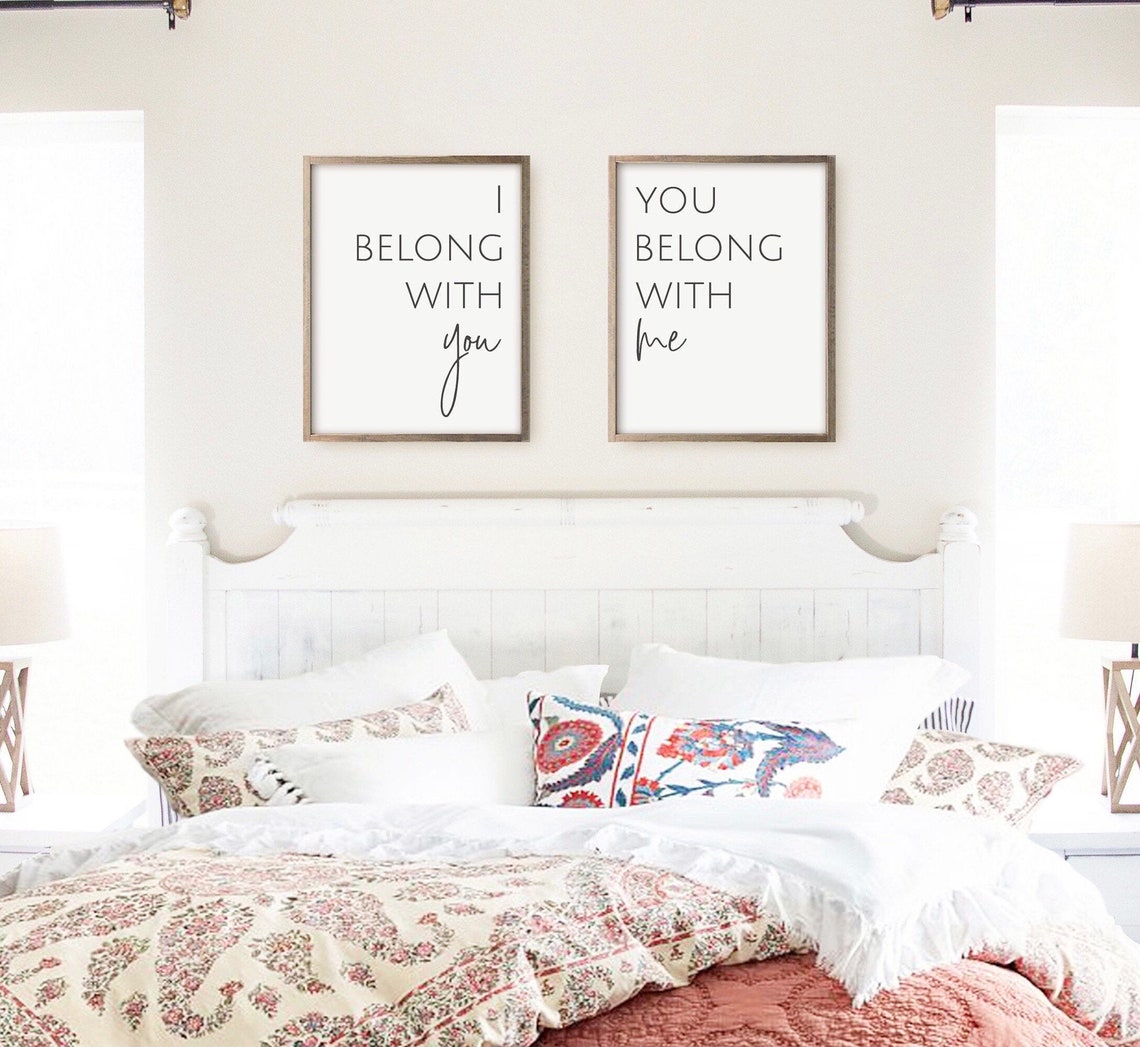 Bedroom Wall Decor I belong with you. You belong with me. Wood Etsy
