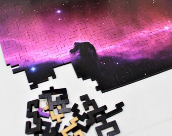Horsehead Nebula Puzzle - 173 Piece Universe Wood Jigsaw for Grown Ups - Galaxy Gift for Space Geeks - Original Geometric Laser Cut Design