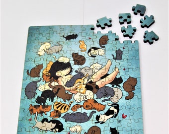 Kitty Heaven Small Wooden Puzzle - Classic Jigsaw Laser Cut Design - Great Gift - Bewilderness - 140pc