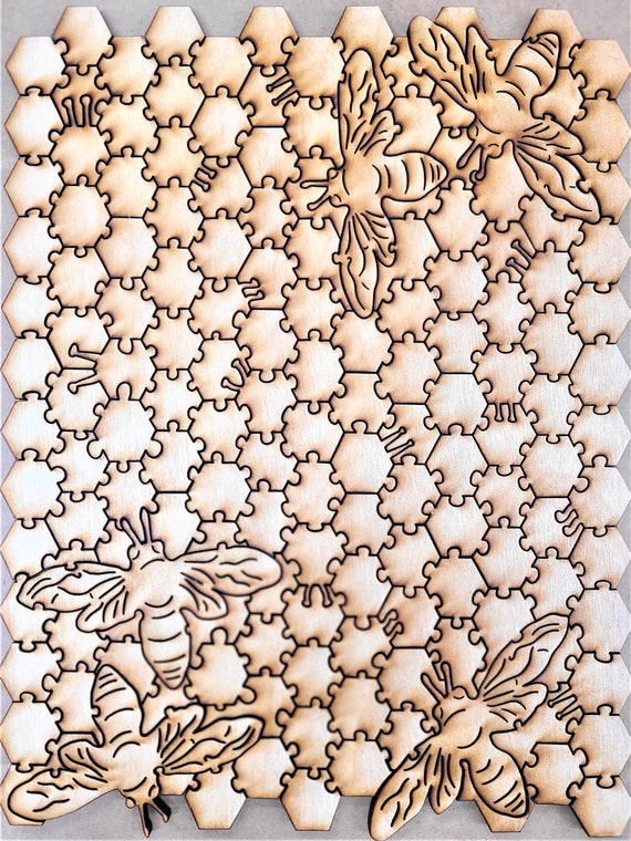 Batik Bees Wooden Jigsaw Puzzle 160 Piece Wood Puzzle for Adults